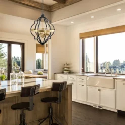 Kira Home Capistrano 28" 6-Light Rustic Farmhouse Chandelier, Warm Brass + Black -Ceiling Lighting Shop 2c21f1c10f49457e 8444 w800 h800 b0 p0