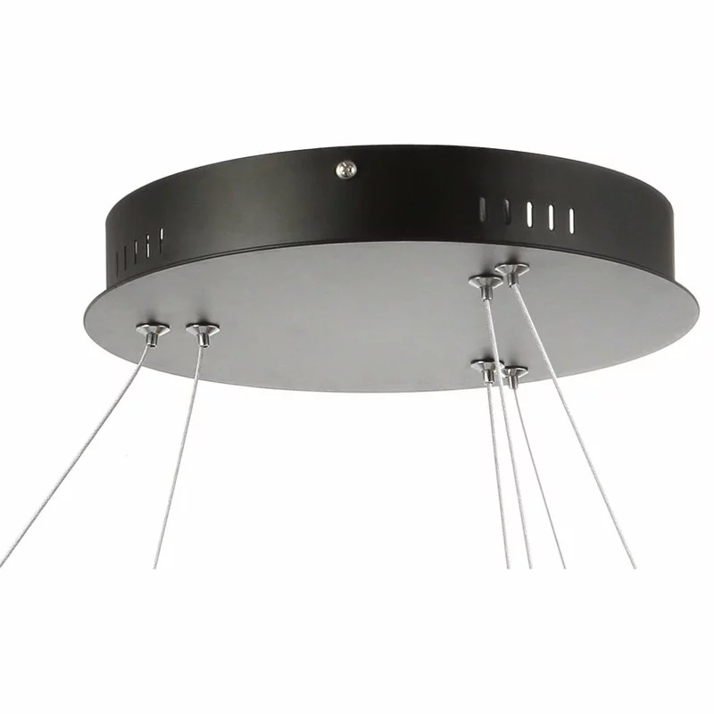 JONATHAN Y Circulo Metal Round Modern LED Pendant, Matte Black, Width: 24" 8 JONATHAN Y Circulo Metal Round Modern LED Pendant, Matte Black, Width: 24" - Image 8