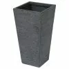 LuxenHome Gray MgO Textured 18.3in. Tall Angled Square Planter