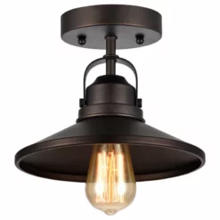 CHLOE Lighting, Inc. IRONCLAD, 1 Light Rubbed Bronze Semi-flush Ceiling Fixture, 9" Shade