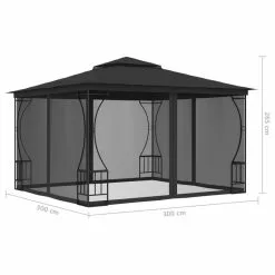 Vida XL International B.V. VidaXL Gazebo With Nets Anthracite Outdoor Canopy Shelter Party Tent Marquee -Ceiling Lighting Shop 2d412f8b02600c27 1469 w800 h800 b1 p0