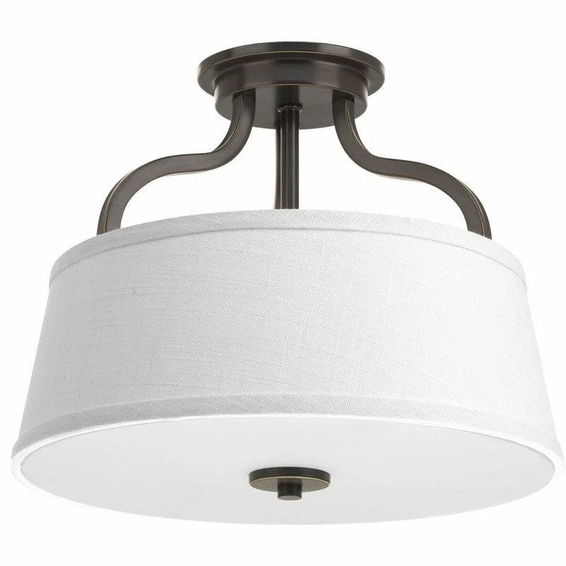 Progress Lighting Arden 2-Light Semi-Flush Convertible Light, Antique Bronze 1 Progress Lighting Arden 2-Light Semi-Flush Convertible Light, Antique Bronze