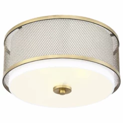 Helmsman Lighting Works 3-Light Flush Mount, Natural Brass -Ceiling Lighting Shop 2da14e6b09ea56a5 8831 w800 h800 b1 p0