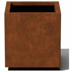 Veradek Metallic Series Corten Steel Cube Planter, Small