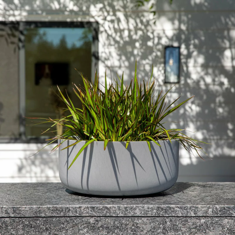 Veradek Pure Series Kona Bowl 14" Planter, Gray 10 Veradek Pure Series Kona Bowl 14" Planter, Gray - Image 10