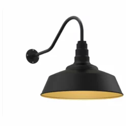 Steel Lighting Co. Outdoor Barn Lighting , The Redondo Farmhouse Light, Brass Inlay