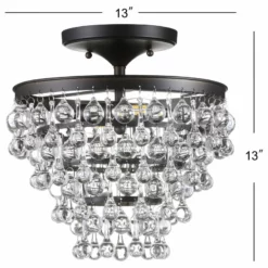 JONATHAN Y Toronto Metal, Crystal LED Flush Mount, Oil Rubbed Bronze, 13" -Ceiling Lighting Shop 2ff1751903910163 7666 w800 h800 b1 p0