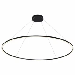 VONN 72" Tania LED Circular Chandelier, Adjustable Suspension Fixture, Black