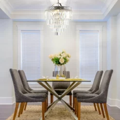 JONATHAN Y Wyatt 2-Light Crystal LED Chandelier, Polished Nickel/Clear, Width: 12" -Ceiling Lighting Shop 3181b9380f76315c 5995 w800 h800 b0 p0