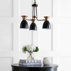 JONATHAN Y Edison Metal LED Pendant, Black, Brass Gold, Width: 20" -Ceiling Lighting Shop 31b1f61e037e2fbb 9035 w800 h800 b0 p0