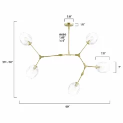 Light Society Trident 5-Light Chandelier, Brass/Clear -Ceiling Lighting Shop 3201a04e02dd3a30 8335 w800 h800 b1 p0