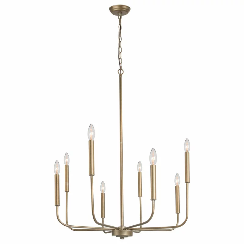 LNC Lighting LNC 8-Light Antique Gold Modern And Contemporary Linear Chaderlier 36"H 1 LNC Lighting LNC 8-Light Antique Gold Modern And Contemporary Linear Chaderlier 36"H