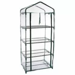 Pure Garden 4 Tier Mini Greenhouse With Cover 27.5 X 19 X 63 Inches