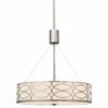 Kira Home Sienna 19" Metal Drum Chandelier, Glass Diffuser, Brushed Nickel