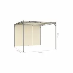 Vida XL International B.V. VidaXL Garden Gazebo With Side Curtain 118.1"x118.1"x88.6" Cream Sunshade -Ceiling Lighting Shop 3471d0eb03adb801 2952 w800 h800 b1 p0