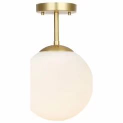 Light Society Aura Globe Ceiling Light, Milk Glass