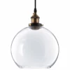 Yescom Vintage-Style Glass Ball Ceiling Lamp Pendant, Clear, 9.8"