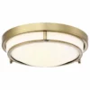 Trade Winds Lighting Trade Winds Felton 2-Light Flush Mount Ceiling Light In Natural Brass