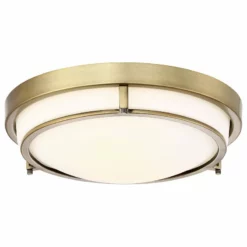 Trade Winds Lighting Trade Winds Felton 2-Light Flush Mount Ceiling Light In Natural Brass