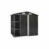 Vida XL International B.V. VidaXL Garden Shed With Rack Anthracite Iron Outdoor Storage Building House