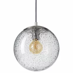 Casamotion Mini Pendant Light Handblown, Clear, 10, Brushed Nickel