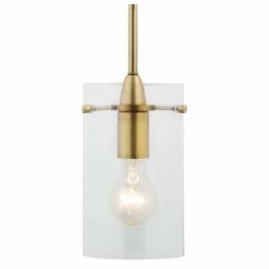 Linea Di Liara Effimero 1-Light Stem Hung Pendant Lamp, Satin Brass