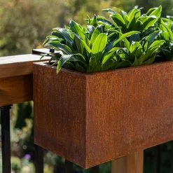 Veradek Metallic Series Corten Steel Railing Planter, 36" -Ceiling Lighting Shop 371104d30fa56219 4409 w800 h800 b0 p0