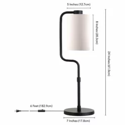 Henn&Hart 7" Blackened Bronze Metal/Fabric Table Lamp -Ceiling Lighting Shop 373171f900ca2d78 2448 w800 h800 b1 p0