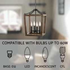 Kira Home Hollis 17" Farmhouse Foyer Lantern Pendant Light, Wood Style Metal -Ceiling Lighting Shop 3791130000d39ea3 8449 w800 h800 b0 p0