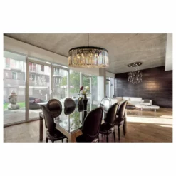 Chandelier Crystal Lights 12-Light Round Clear Glass Fringe Crystal Prism Chandelier, Clear Glass -Ceiling Lighting Shop 3841a63d0b7b3598 6564 w800 h800 b1 p0