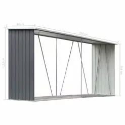 Vida XL International B.V. VidaXL Garden Log Storage Shed Galvanized Steel 129.9" Gray Outdoor Firewood -Ceiling Lighting Shop 386131cf0ec74b51 8271 w800 h800 b1 p0