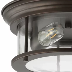 JONATHAN Y Lauren 13.25" Metal And Glass Led Flush Mount, Oil Rubbed Bronze/Clear -Ceiling Lighting Shop 38d154930387c054 5430 w800 h800 b0 p0
