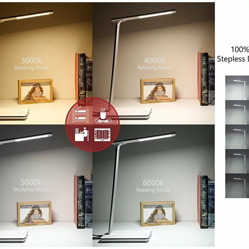 W86 Trading Co., LLC Dimmable LED Desk Lamp, 4 Lighting Modes, White 2 W86 Trading Co., LLC Dimmable LED Desk Lamp, 4 Lighting Modes, White - Image 2