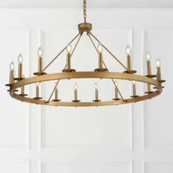 Aiwen 18-Light Wagon Wheel Chandelier Industrial Candle Pendant Lights, Gold -Ceiling Lighting Shop 39418fc5017f66ce 0406 w800 h800 b0 p0