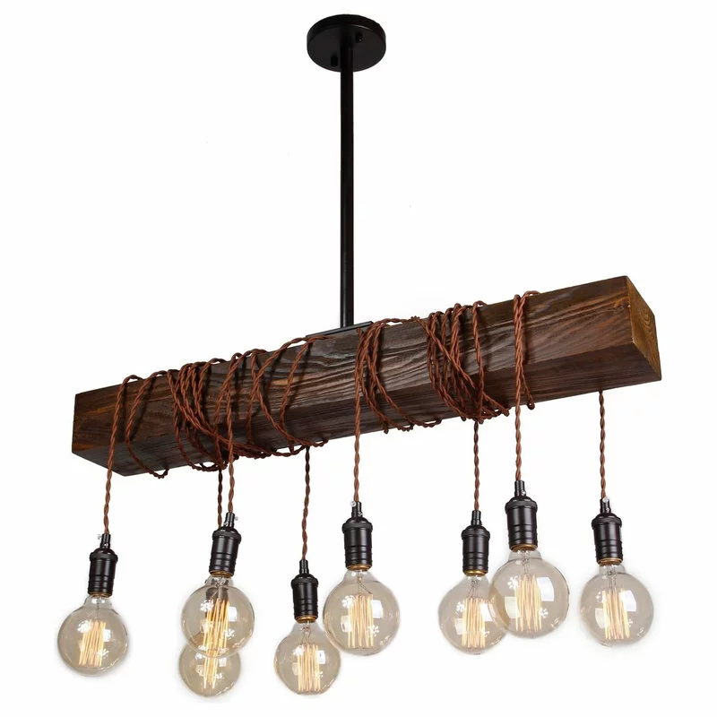 Whoselamp 8-Light Wood Beam 5 Whoselamp 8-Light Wood Beam - Image 5