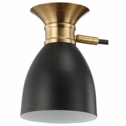 JONATHAN Y Edison Metal LED Pendant, Black, Brass Gold, Width: 20" -Ceiling Lighting Shop 3aa16c31037e2fcc 9035 w800 h800 b1 p0