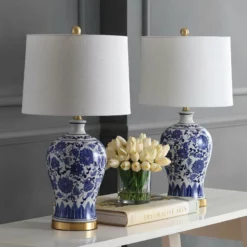 JONATHAN Y Jennifer 25.75" Ceramic Led Table Lamp, Blue And White, Set Of 2 11 JONATHAN Y Jennifer 25.75" Ceramic Led Table Lamp, Blue And White, Set Of 2 -Ceiling Lighting Shop 3b01c87e038940b3 8976 w800 h800 b0 p0