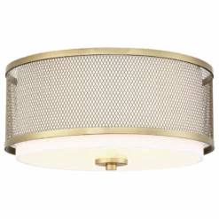 Helmsman Lighting Works 3-Light Flush Mount, Natural Brass -Ceiling Lighting Shop 3b415c4509ea56a4 8831 w800 h800 b1 p0