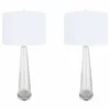 CREATIVE CO-OP Transparent Bubble Glass Table Lamp With Glass Base, Set Of 2, Clear