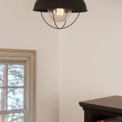 Kira Home Bayside 11" Nautical Farmhouse Flush Mount Ceiling Light, Seeded Glass -Ceiling Lighting Shop 3be1f93f00c3e560 8686 w800 h800 b0 p0