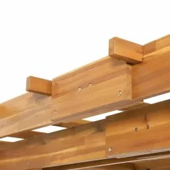 GDFStudio Dorain Outdoor 10'x10' Acacia Wood Pergola, Teak -Ceiling Lighting Shop 3bf1002201729b56 7754 w800 h800 b0 p0