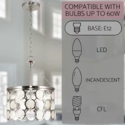 Kira Home Estelle 18" Chic Crystal Pendant Chandelier, Wavy Glass, Capiz Shell -Ceiling Lighting Shop 3ca129d300df74cb 3396 w800 h800 b0 p0