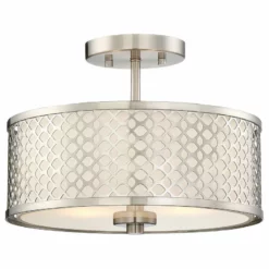 Helmsman Lighting Works 2-Light Semi-Flush Mount, Brushed Nickel