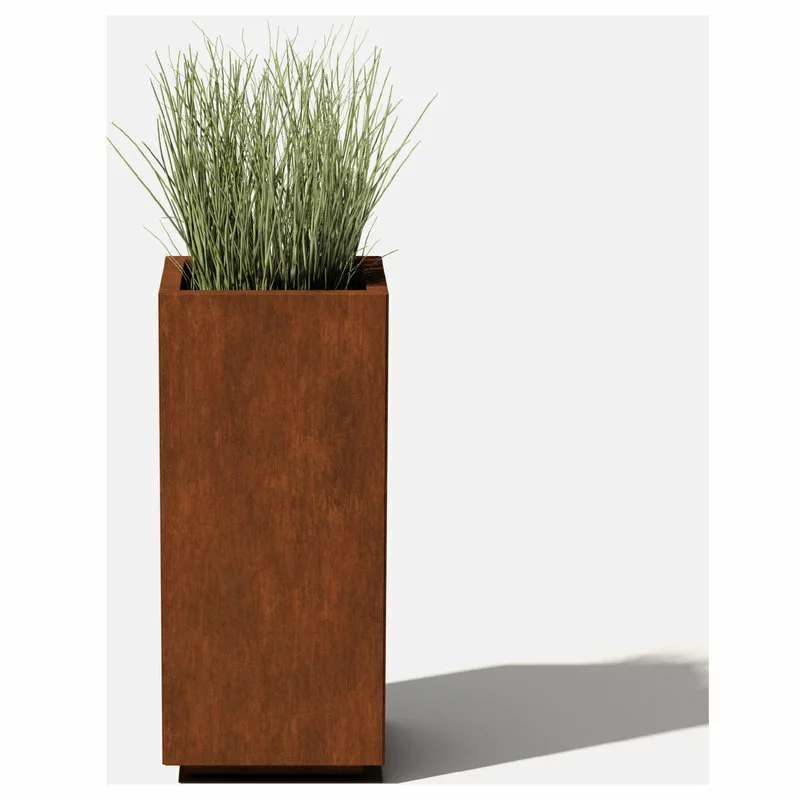 Veradek Metallic Series Corten Steel Pedestal Planter, Short 5 Veradek Metallic Series Corten Steel Pedestal Planter, Short - Image 5