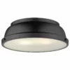Golden Lighting Duncan 14" Flush Mount, Black With Matte Black Shade