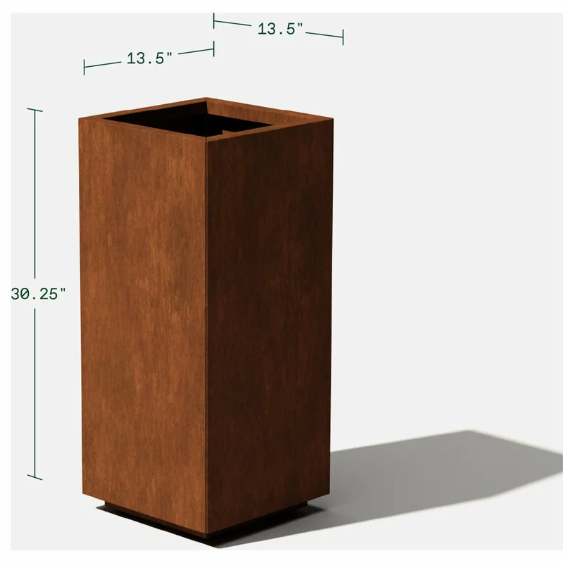 Veradek Metallic Series Corten Steel Pedestal Planter, Short 8 Veradek Metallic Series Corten Steel Pedestal Planter, Short - Image 8