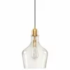 Olliix Hampton Hill Auburn Bell Shaped Glass Pendant, Gold