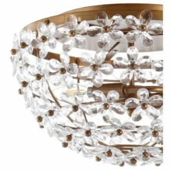JONATHAN Y Isabelle 15.5" Metal And Acrylic Led Flush Mount, Antique Gold -Ceiling Lighting Shop 3e015baa0f7630bc 8070 w800 h800 b1 p0