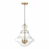 Helmsman Lighting Works 3-Light Pendant, Natural Brass