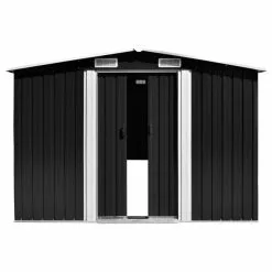 Vida XL International B.V. VidaXL Garden Shed With Sliding Doors 228.3" Metal Anthracite Tool Log Cabin -Ceiling Lighting Shop 3ef12a95008a5219 8276 w800 h800 b1 p0